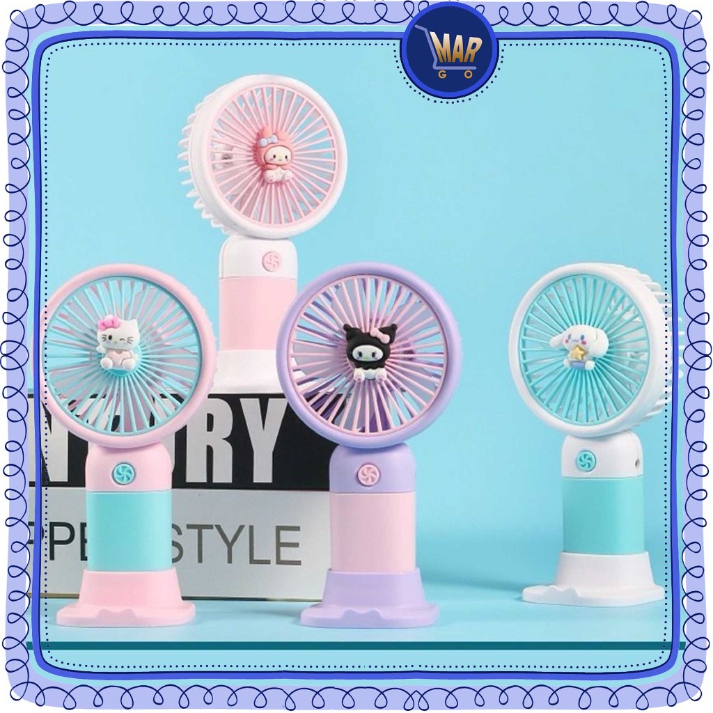 Kipas Mini SANRIO kipas portable tangan kipas cas charge Kipas Meja USB Kipas Lucu Genggam
