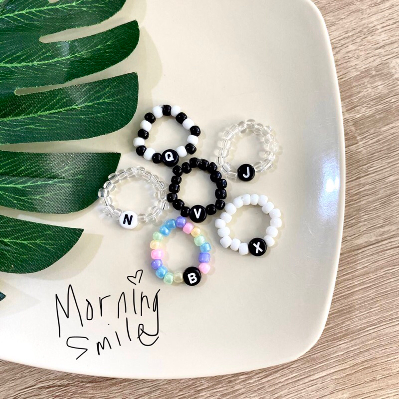 CINCIN CUSTOM HURUF / RING BEADS INISIAL / CINCIN MANIK CUSTOM HURUF ALPHABET