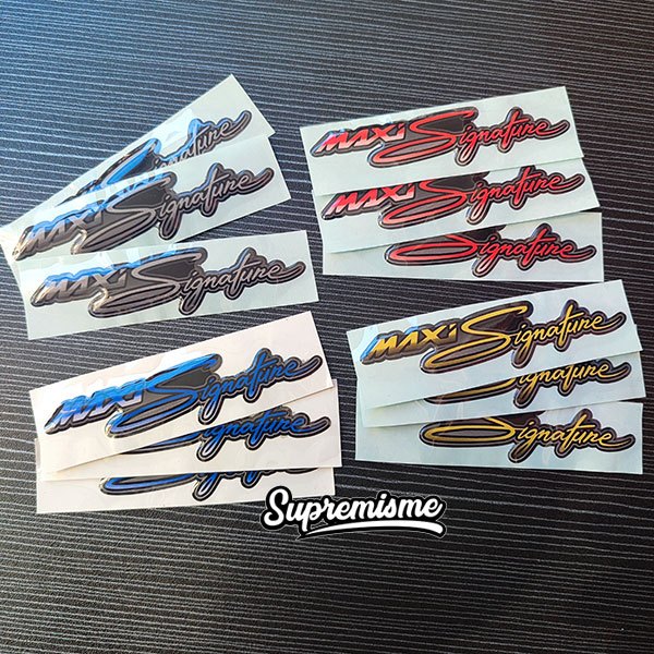 Stiker Emblem Maxi Signature | Sticker Timbul Maxi Signature | Stiker Resin Timbul Maxi Signature