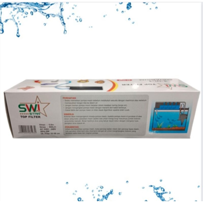 SWI STAR SS 303K TOP FILTER 3IN1 BOX FILTER LENGKAP AQUARIUM