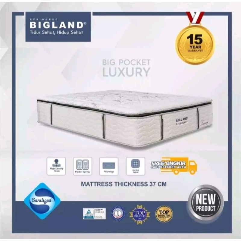 Bigland Springbed Big Pocket Luxury Kasur Spring Bed FREE BANTAL