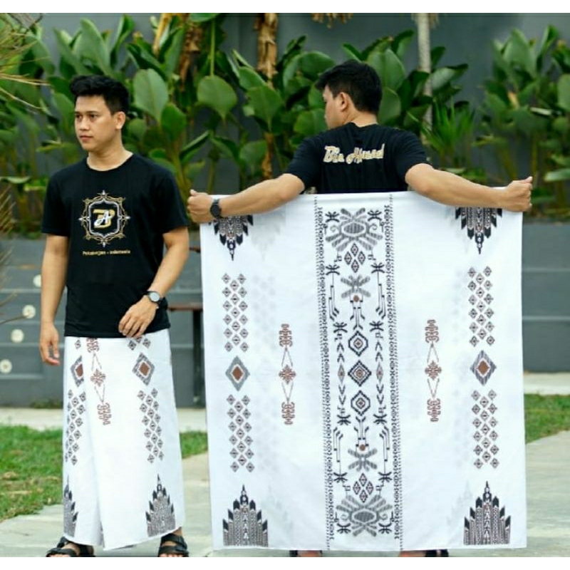 sarung pria putih batik LUX ori