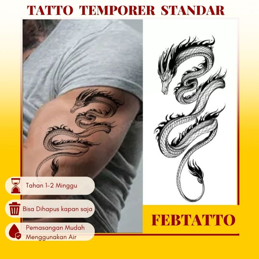 Tato Temporer Ukuran 21cmx11cm Tato Lengan Tato Dada Tato tangan Tato Kaki Tato Punggung Tato Jari  