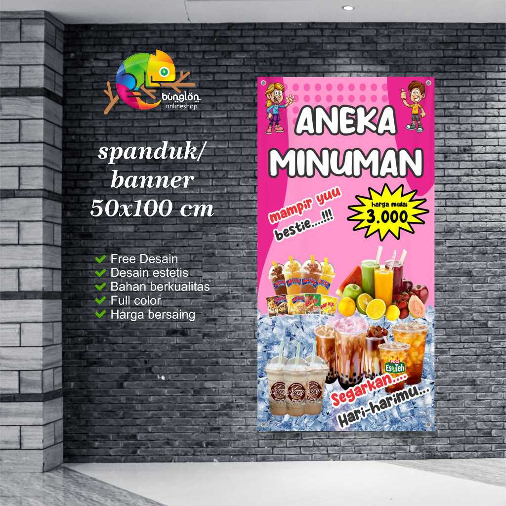 Banner 50x100 Aneka Minuman Custom Desain