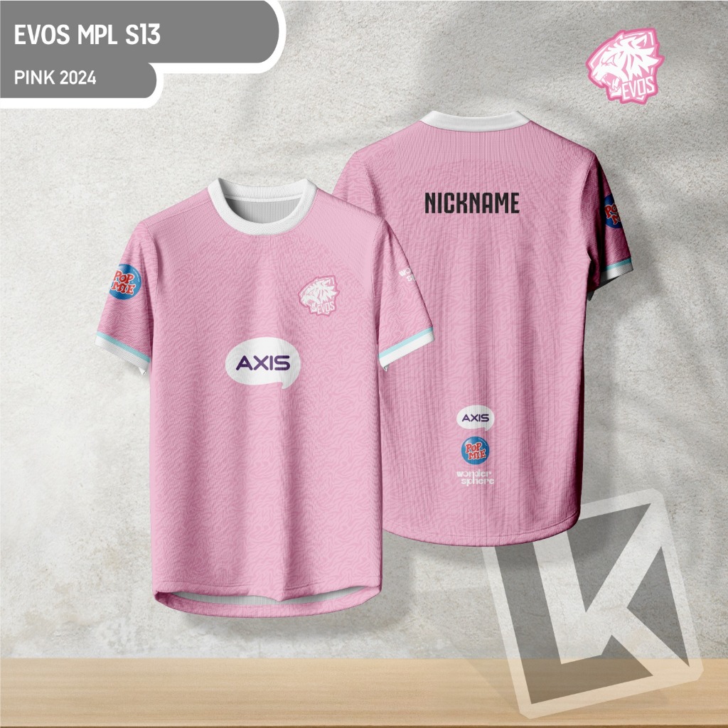 Jersey EVOS Fans Edition | MPL Season 13 Pink | Full Print E-Sport 2024