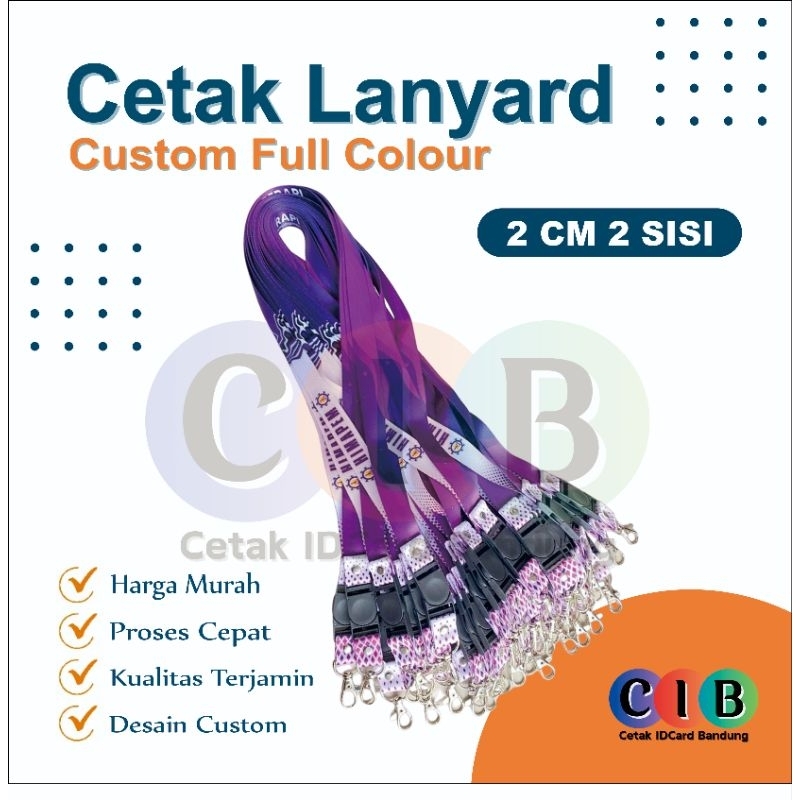 

CETAK SATUAN TALI LANYARD ID CARD 2 CM 2 SISI SUBLIME PRINTING TALI NAME TAG / TALI KARTU NAMA