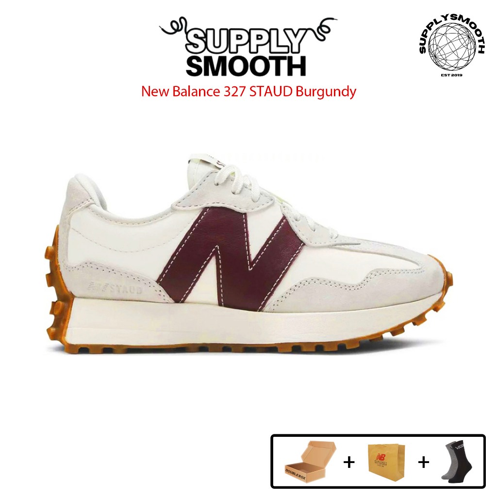 New Balance 327 Grey Burgundy Staud