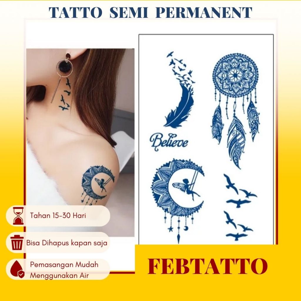 FRUIT INK Tato Semi Pemanent Tahan 1 Bulan Ukuran 11cmx18cmTato Lengan Tato Dada Tato tangan Tato Ka