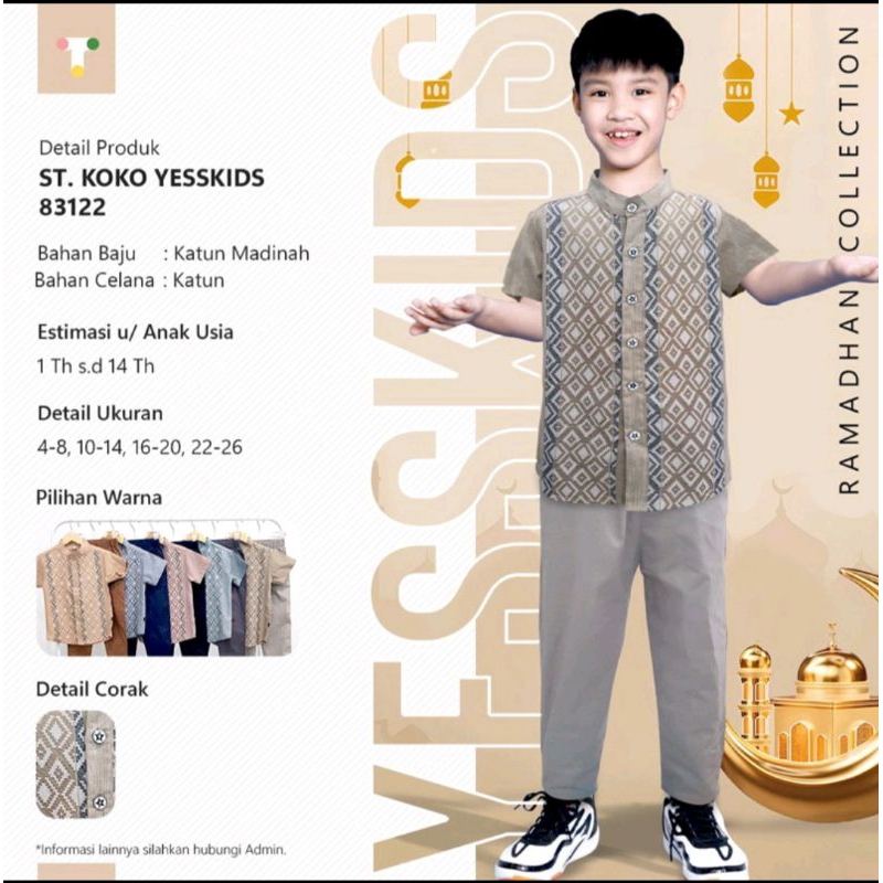 SET KOKO YESS KIDS | SET KOKO KURTA ANAK size 4-20