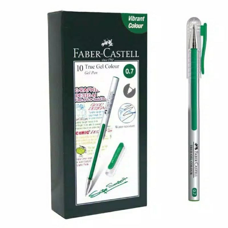 

BOLPOIN / BALLPOINT / PULPEN GEL / PEN GEL / PEN FABER CASTELL TRUE GEL GREEN