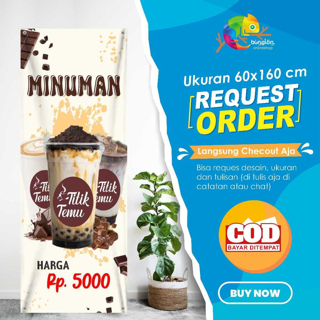 Banner 60x160 Minuman Custom Desain