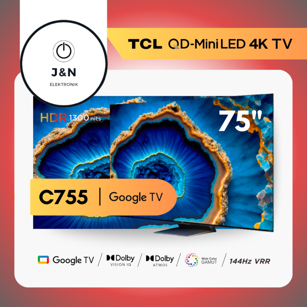 TCL QLED 75 INCH - 75C655 - 4K QLED PRO GOOGLE