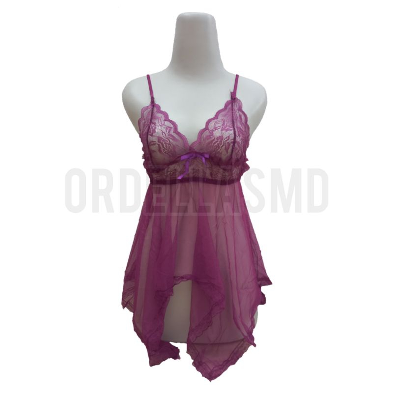 ORDELLASMD L004 Pakaian Tidur Wanita Fashion Dress Lingerie G String-Ungu
