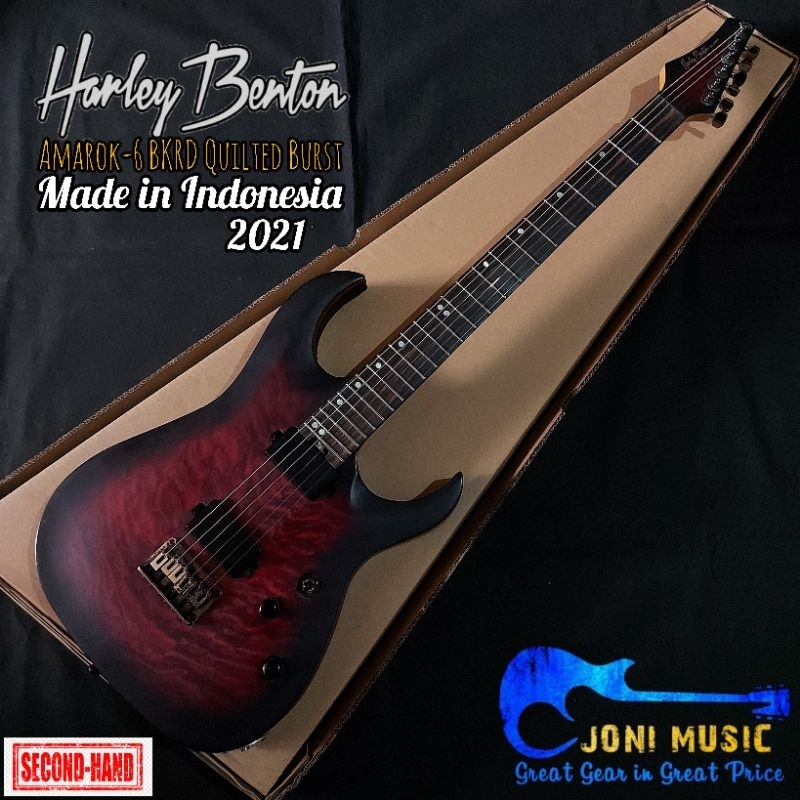 Gitar Harley Benton Amarok-6 BKRD Quilted Burst Active