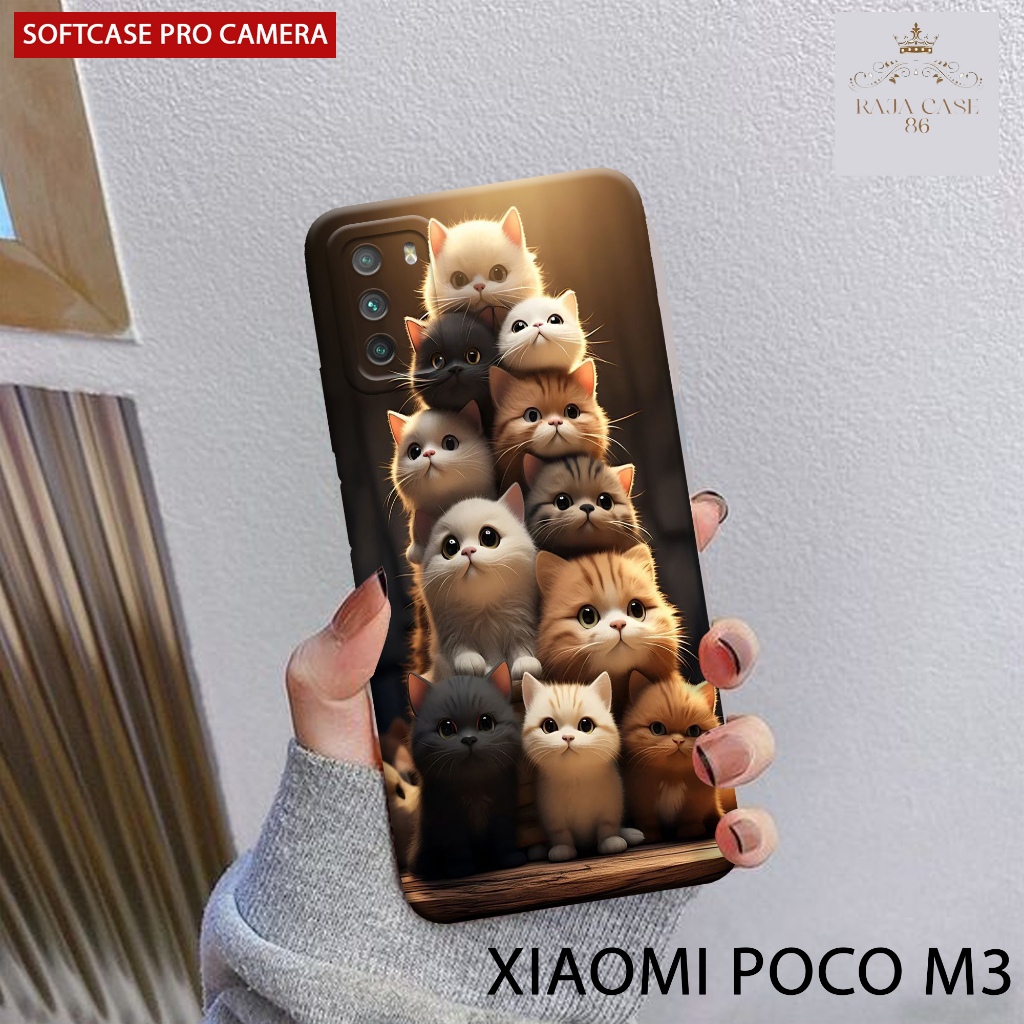 Case Poco M3 4g Terbaru - Rajacase - casing Poco M3 - Motif case Cats - Pelindung handphone - POCO M
