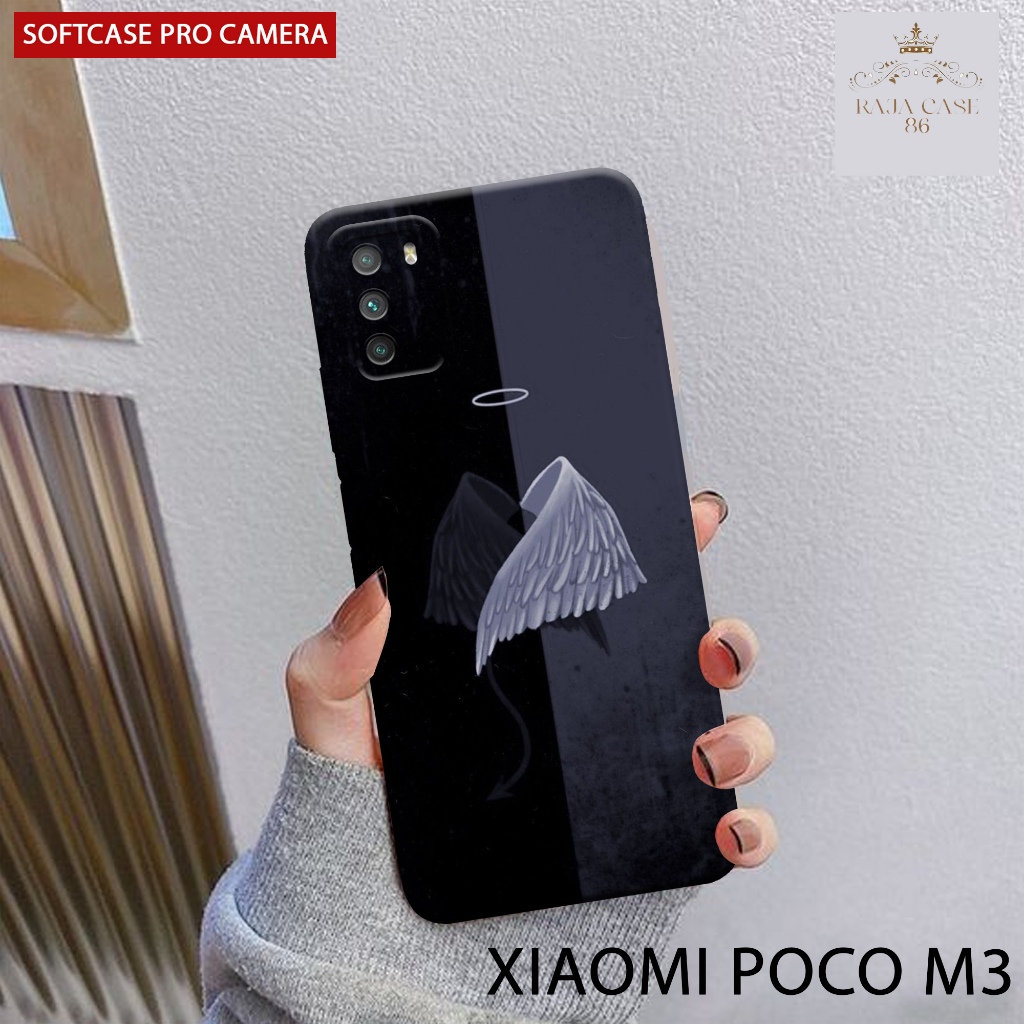 Case Poco M3 4g Terbaru - Rajacase - casing Poco M3 - Motif case Hitam - Pelindung handphone - POCO 