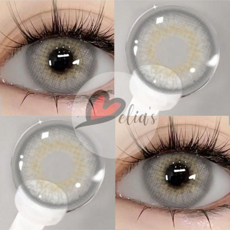 Softlens Premium Grey Mix Coklat Diameter 14 MM | Softlens Grey Unik | Softlens Anak Sekolah | Softl