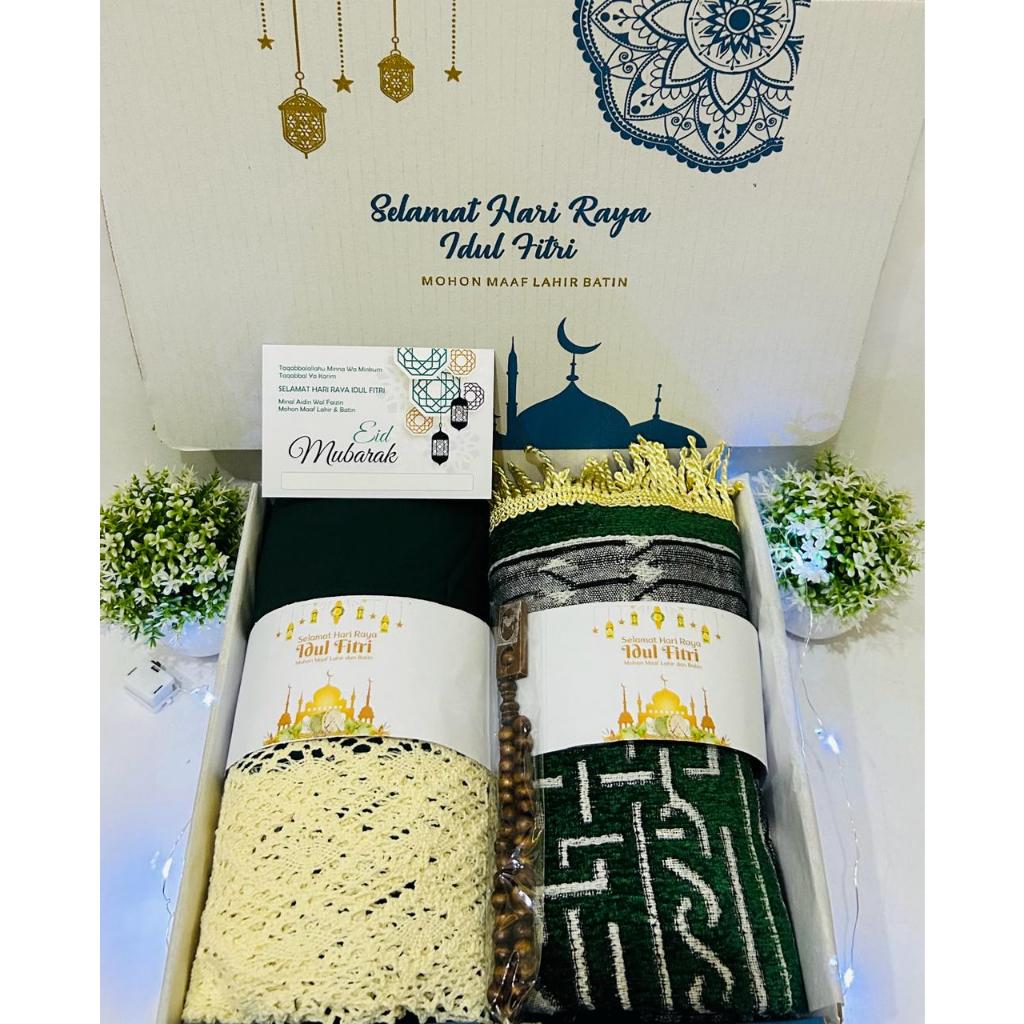 

Hampers Mukena Katun Renda Sajadah Dewasa/ Hampers Idul Fitri/ Parcel Lebaran/ Hampers Lebaran