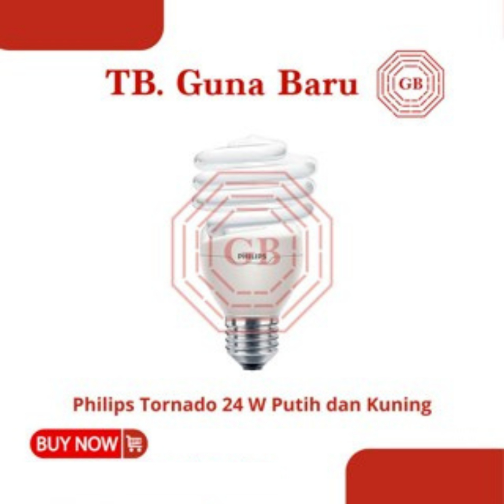 Lampu Bohlam Philips Phillips Tornado Spiral 24W Warna Putih / Kuning
