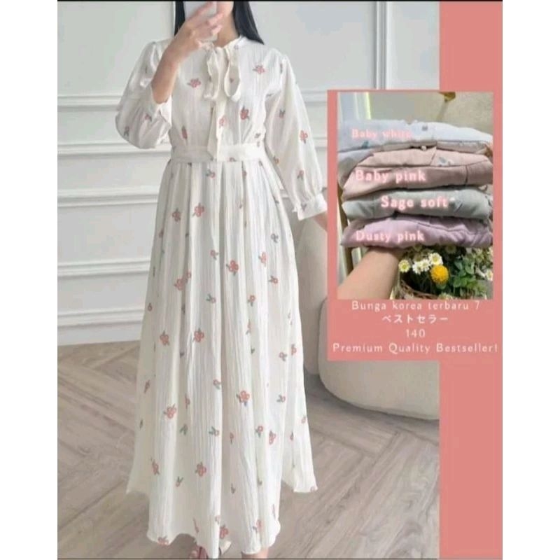 Dress import premium terbaru/ gamis wanita premium/ long dress import/ dress Korea