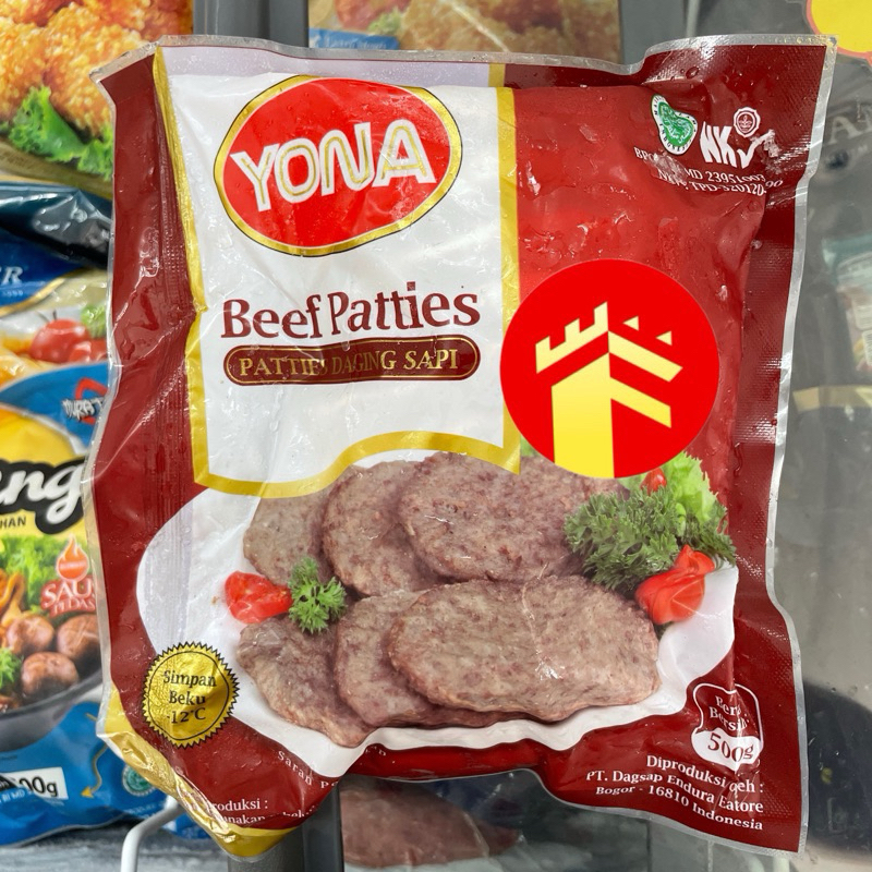 

YONA BEEF PATTIES 500 GR 1 KG BURGER SAPI PATTY BURGER SAPI