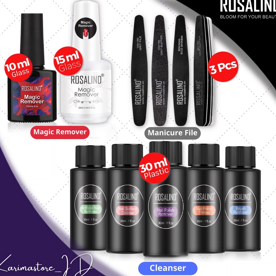 Yang dinanti Rosalind Magic Remover Penghapus Nail Gel Nail Polish Remover Brush Restorer Nail Surfa