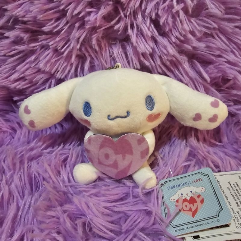 CINNAMOROLL KEYCHAIN PLUSH HEART SERIES 2023 by SANRIO × SEGA JAPAN [READY]