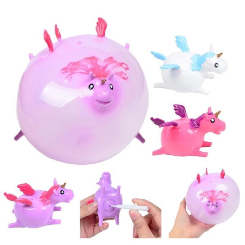 Mainan Anak Blow Ball Balon Tiup Hewan Ternak Karet Farm Animal / Unicorn / Dino Balloon