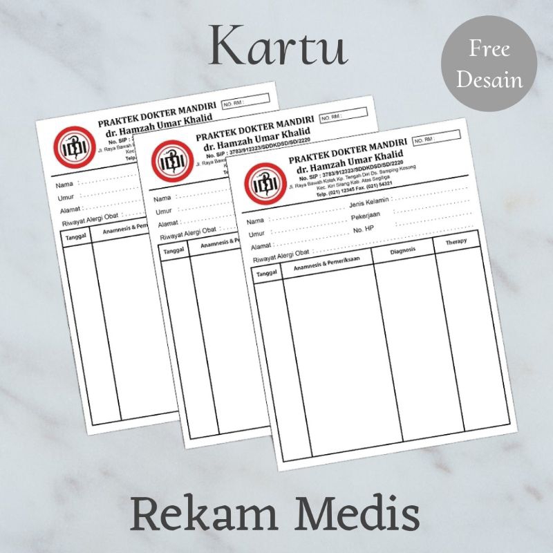 

Custom Kartu Rekam Medis Bidan/Dokter