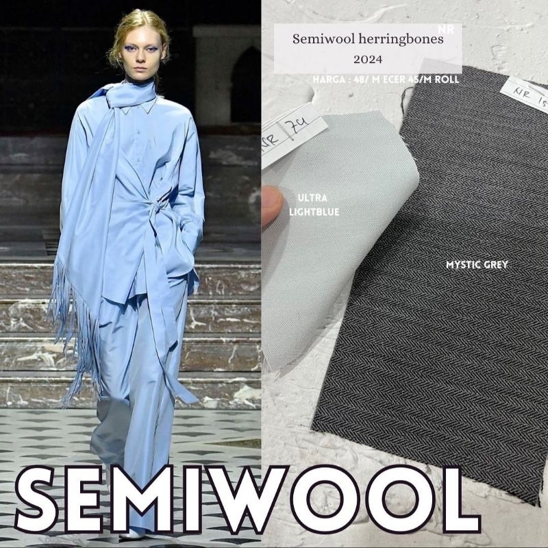 Kain Semi Woll Herringbone Terbaru