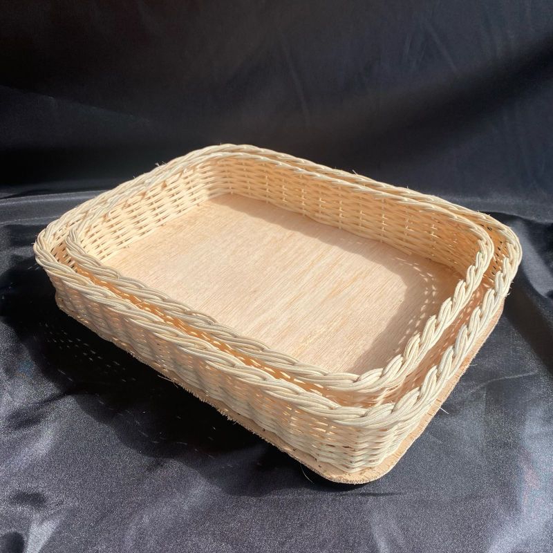 Keranjang hantaran anyaman rotan kotak 1set isi 2pcs