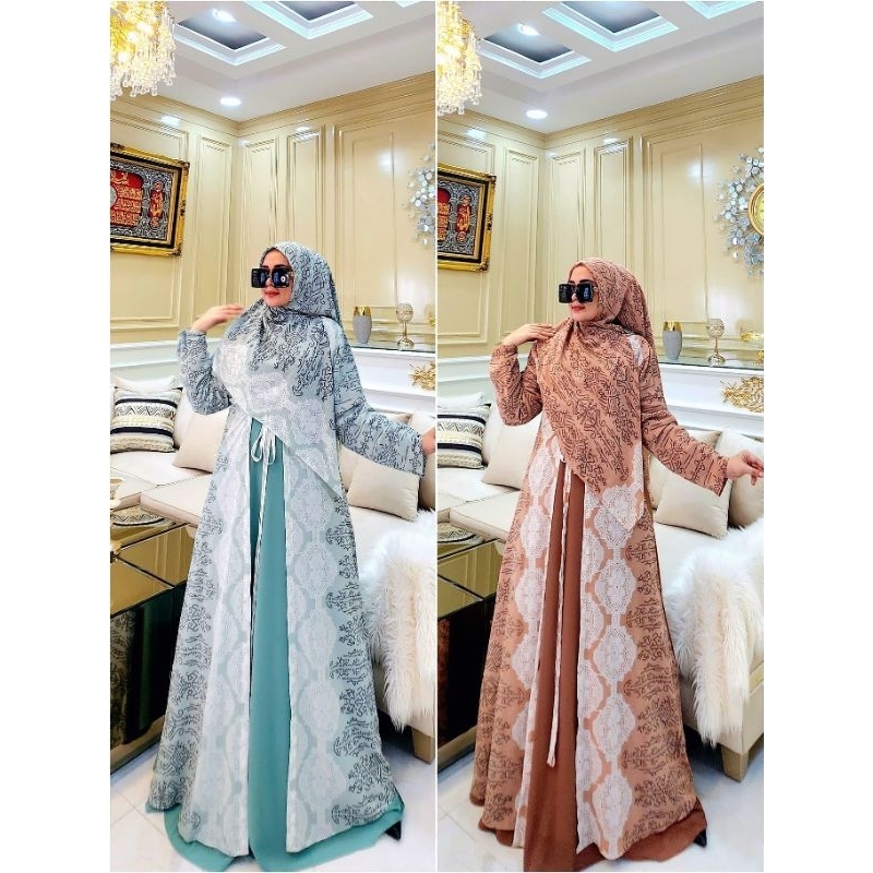 Azqia Set by Arsy Hijab || Set Gamis Outer Hijab
