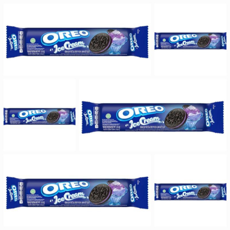 

Oreo Ice Cream Biskuit Sandwich Coklat Dengan Krim Rasa Es Krim Blueberry 119.6 GR