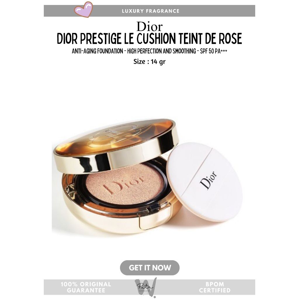 Dior Prestige Le Cushion Teint De Rose SPF 50 Anti Aging Foundation High Perfection and Smoothing