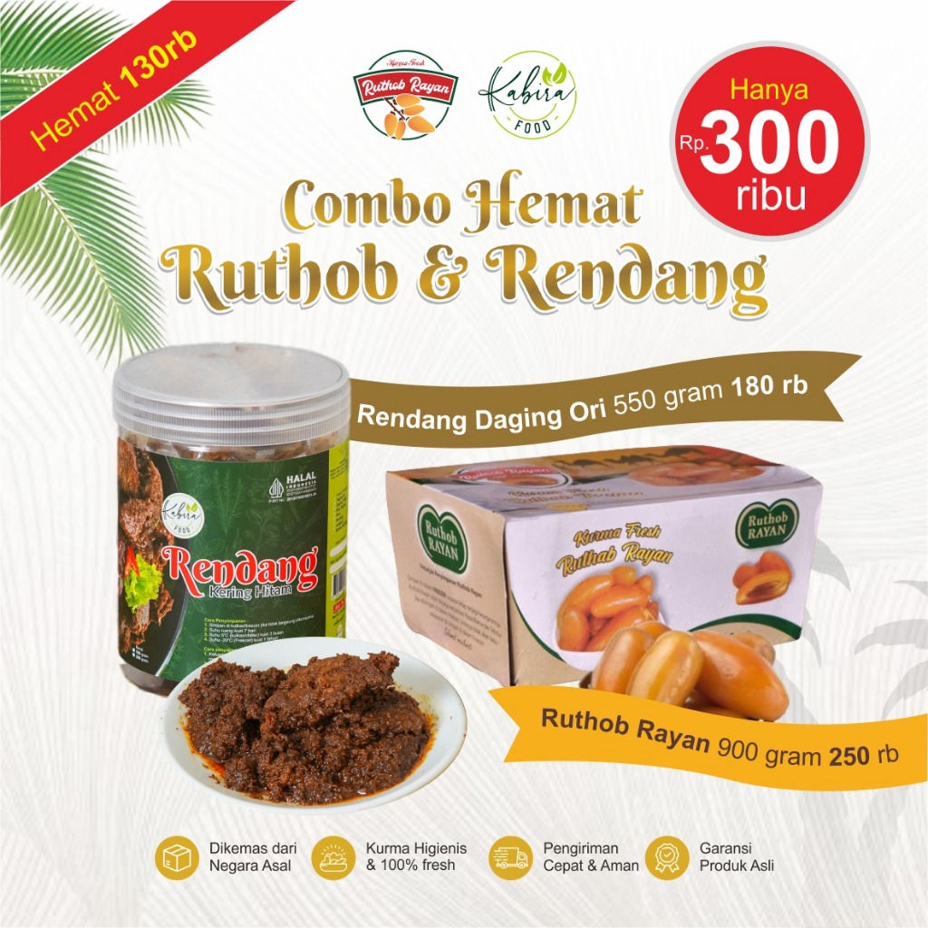 

Kabira Food - Rendang Padang Kering Hitam Daging Sapi Segar Halal Paru Jengkol Kentang Pedas Original Authentic