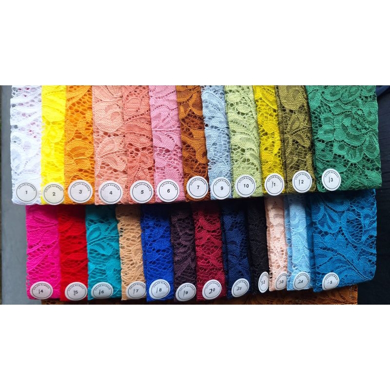 Kebaya Bali Brokat Sofia Strecth Lengan Pendek Model Lilit Terlaris Babyblue