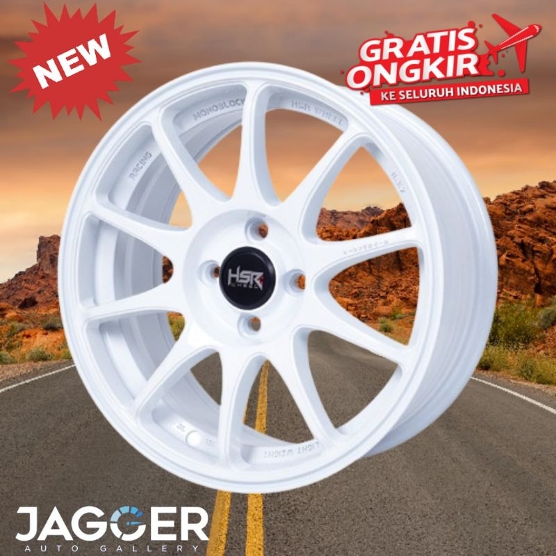 Velg hsr wheel jambi tipe indy ring 16 pcd 4x100 glossy white