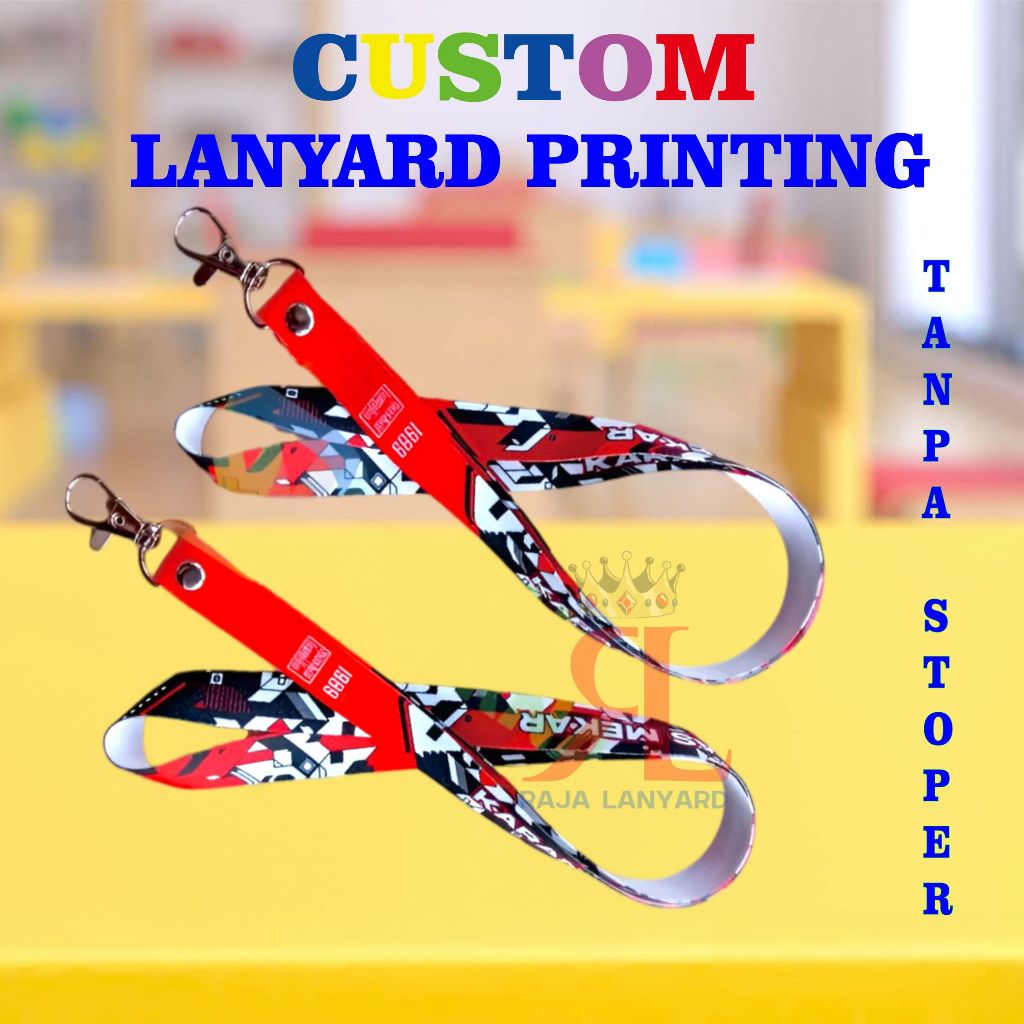 

TALI LANYARD CUSTOM PRINTING SUBLIM 1,5 CM 2 SISI TANPA STOPER