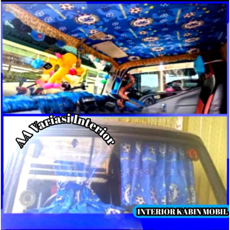 kain plafon atap kabin mobil 1set Tirai penutup kaca depan/gorden kaca depan mobil Truk Hino Fuso