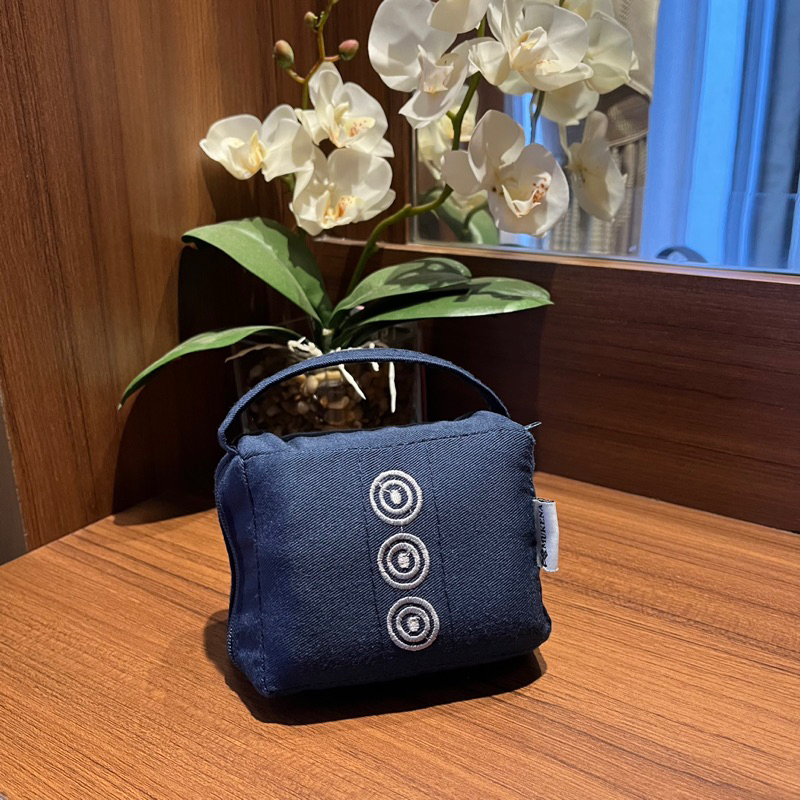 Mukena Mini Travel Dyah Suminar DS Atas Bawah Karita Petunia Traveling Navy Biru Dongker Tua Prelove