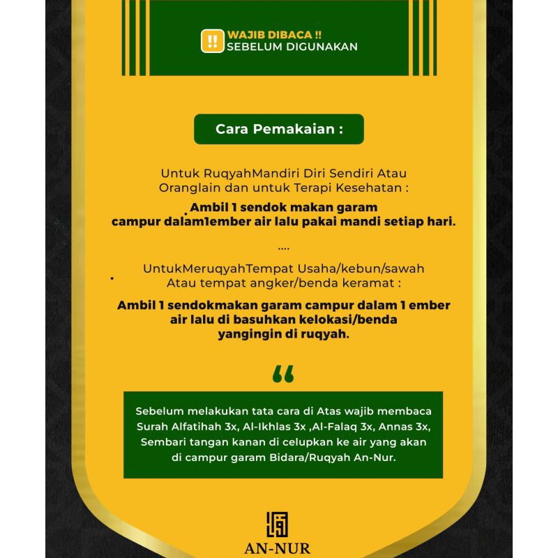 

GARAM RUQYAH AN NUR MANJUR ORIGINAL