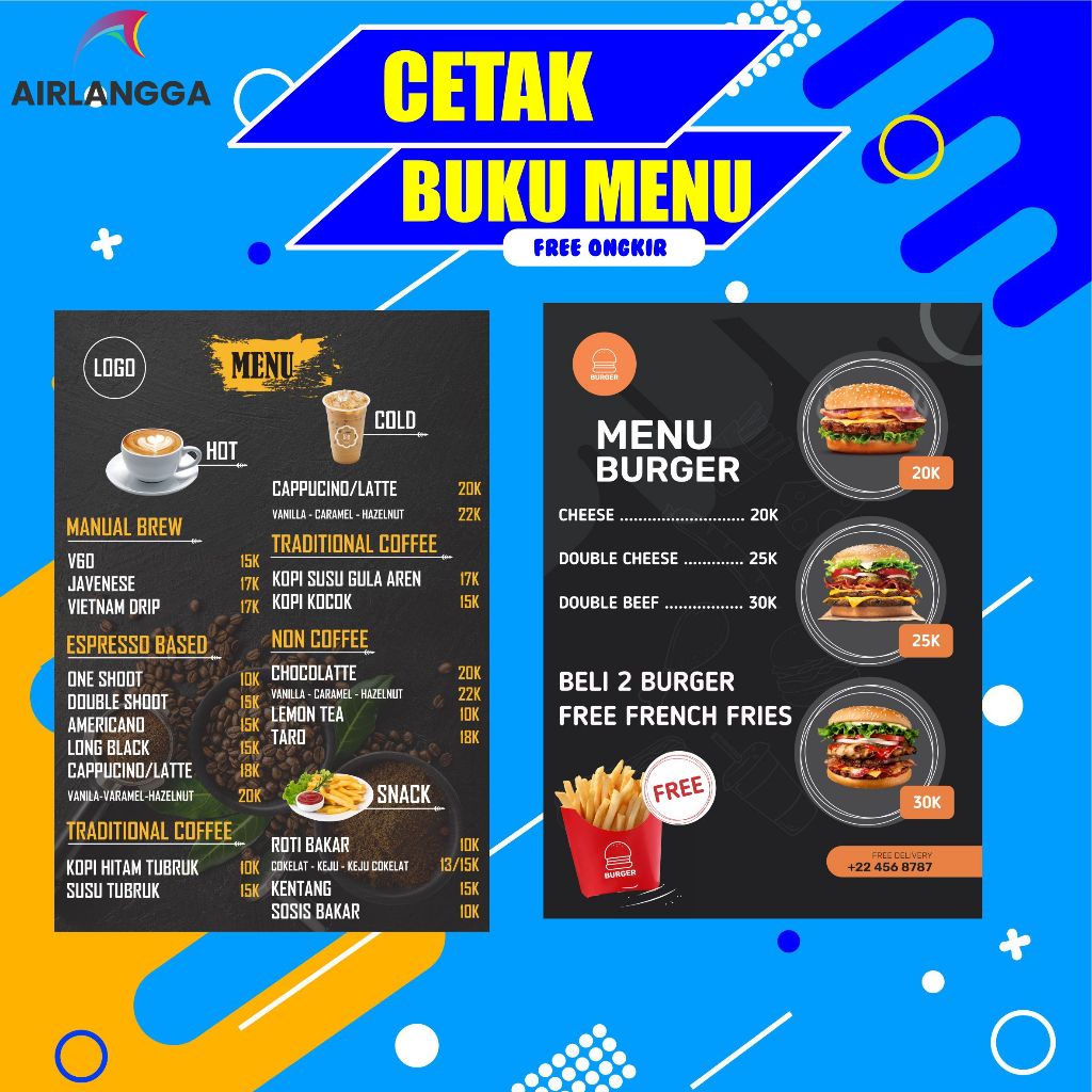 Cetak Daftar Menu Makanan / Produk Murah