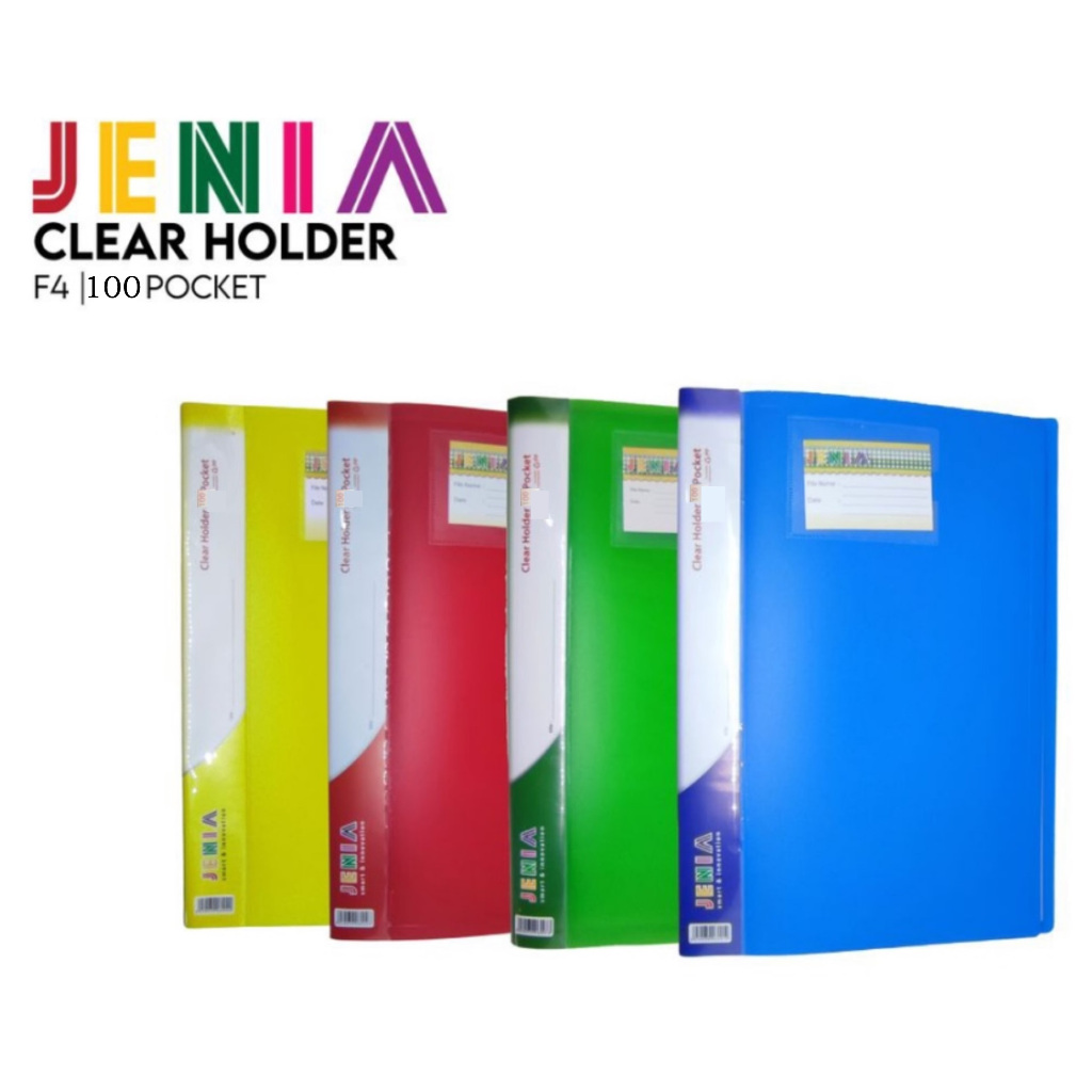

CLEAR HOLDER / DISPLAY BOOK / DISPLAY ALBUM / DOCUMENT KEEPER FOLIO F4 JENIA 100 POCKET