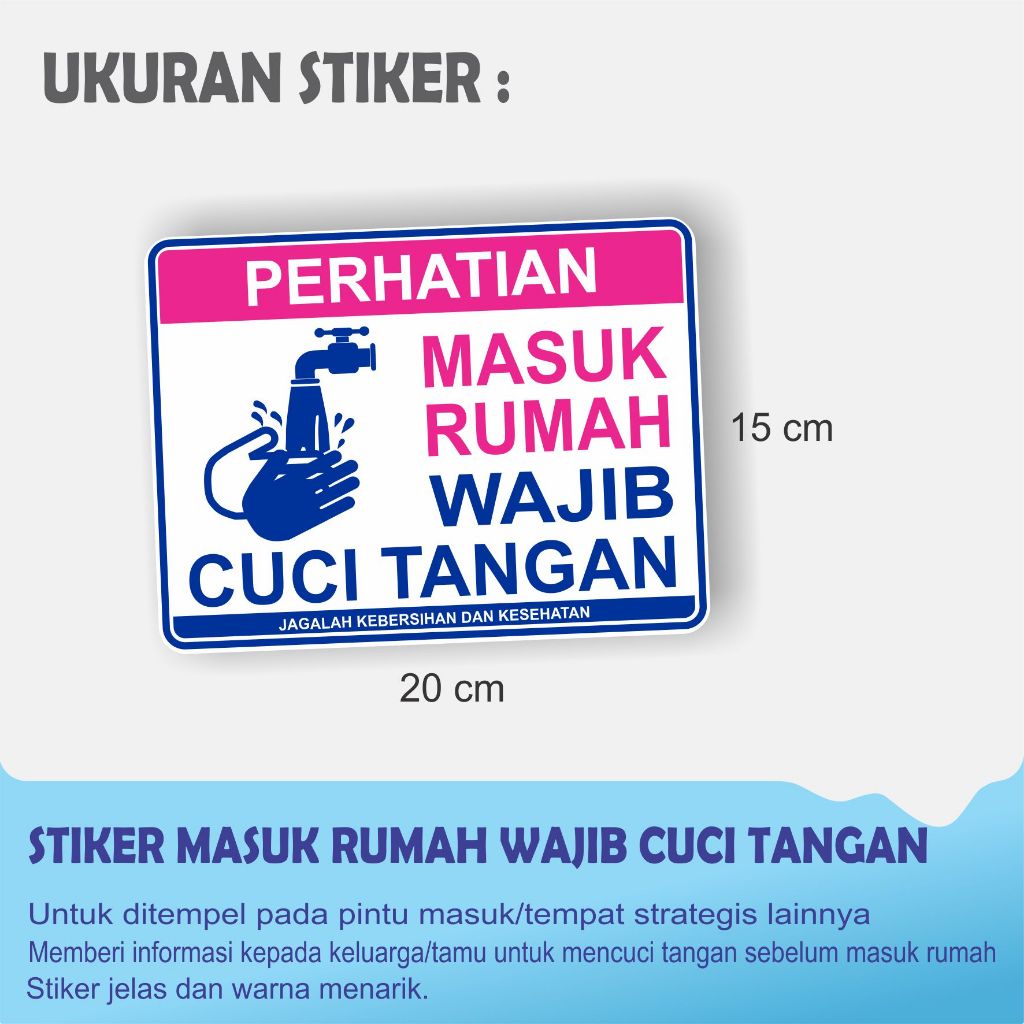 

STIKER MASUK RUMAH WAJIB CUCI TANGAN