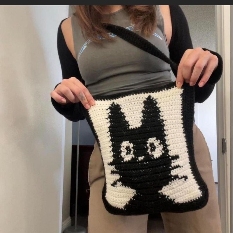 Jiji The Cat (Studio Ghibli) Crochet Messenger Bag