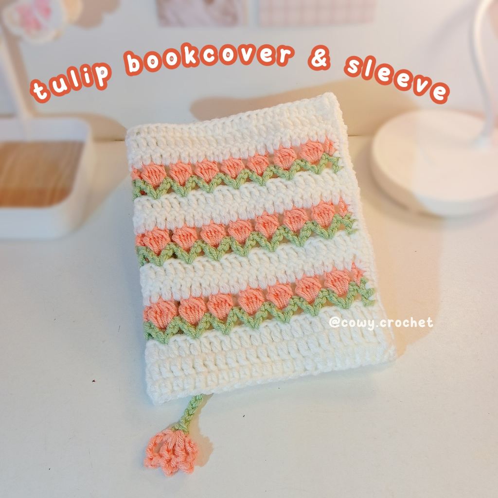 

Sampul Buku Rajut Tulip, Crochet Tulip Book Cover, Crochet Tulip Booksleeve