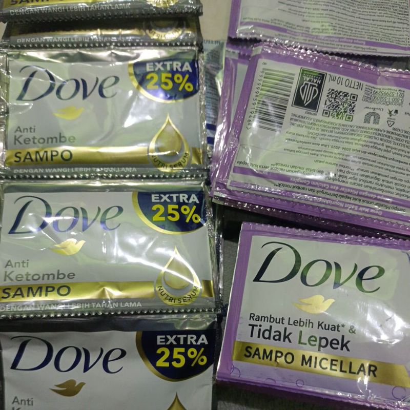SALE DOVE (1pc) shampoo renteng renceng sachet anti ketombe rambut tidak lepek micellar shampo sampo