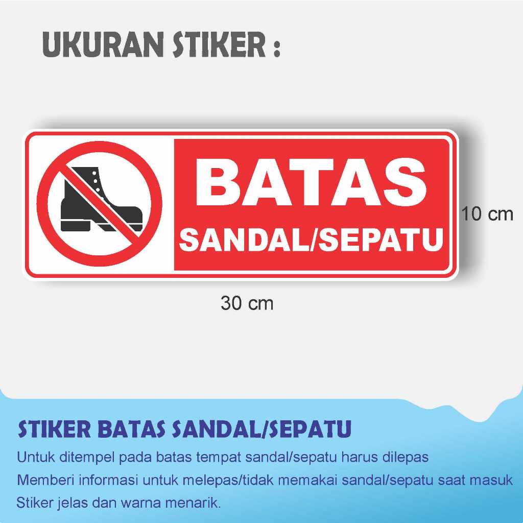 

STIKER BATAS SANDAL/SEPATU