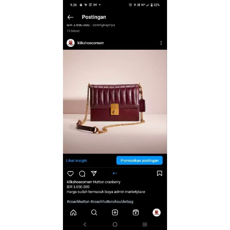 coach Hutton cranberry