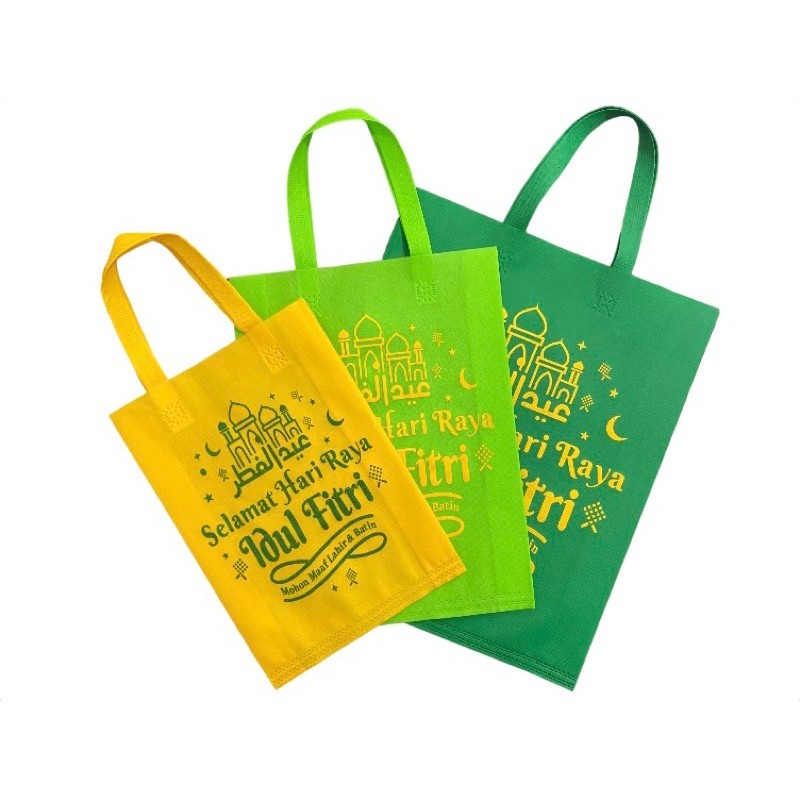 

TAS SPUNDBOND PARCEL GOODIE BAG IDUL FITRI LEBARAN DESIGN 4C- 4 UKURAN